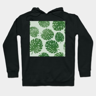 Palm leaves on light green Hoodie